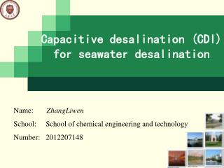 Capacitive desalination (CDI) fo r seawater desalination