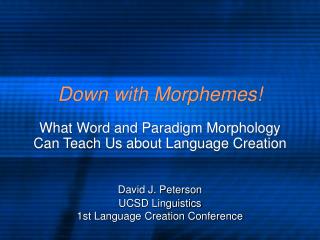 Down with Morphemes!