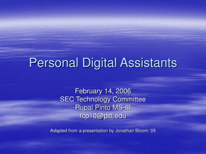 personal digital assistants