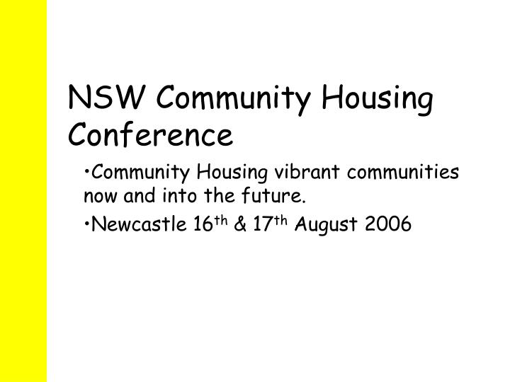 nsw community housing conference