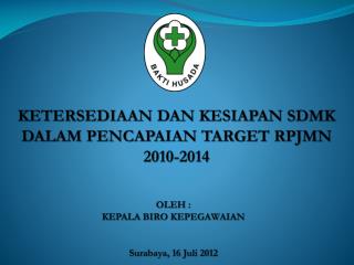 KETERSEDIAAN DAN KESIAPAN SDMK DALAM PENCAPAIAN TARGET RPJMN 2010-2014