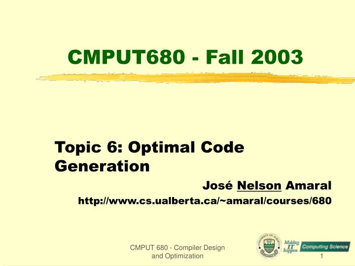 cmput680 fall 2003