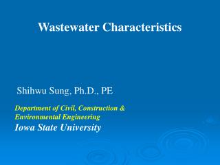 Wastewater Characteristics