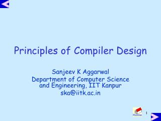 Principles of Compiler Design