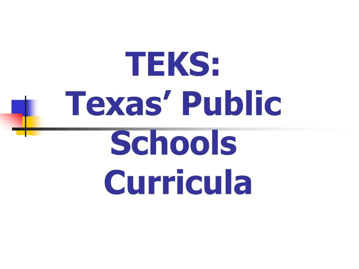 teks texas public schools curricula