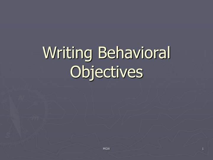 writing behavioral objectives