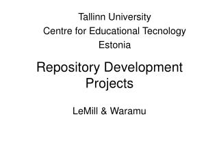 Repository Development P rojects