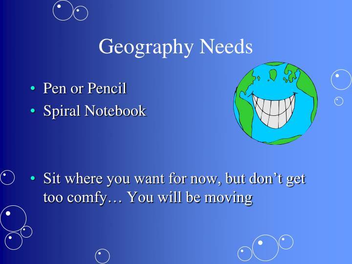geography needs