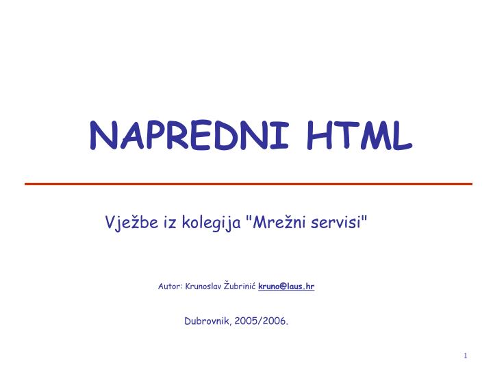 napredni html