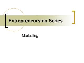 Entrepreneurship Series