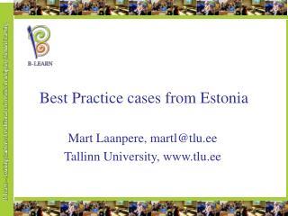Best Practice cases from Estonia