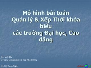 m h nh b i to n qu n l x p th i kh a bi u c c tr ng i h c cao ng