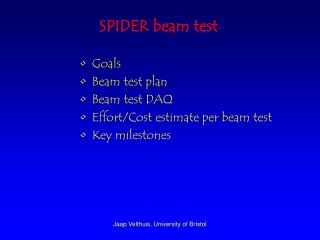 SPIDER beam test