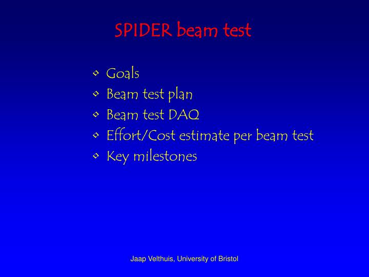 spider beam test