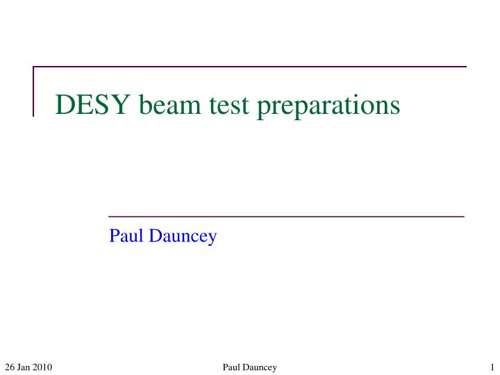 desy beam test preparations