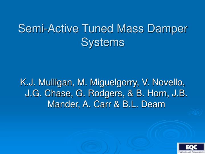 semi active tuned mass damper systems