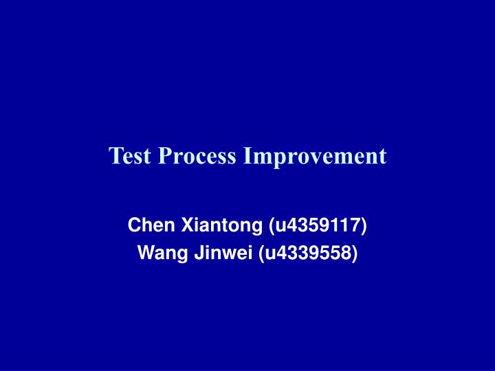 test process improvement