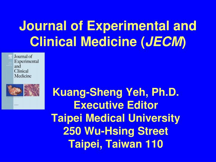 journal of experimental and clinical medicine jecm