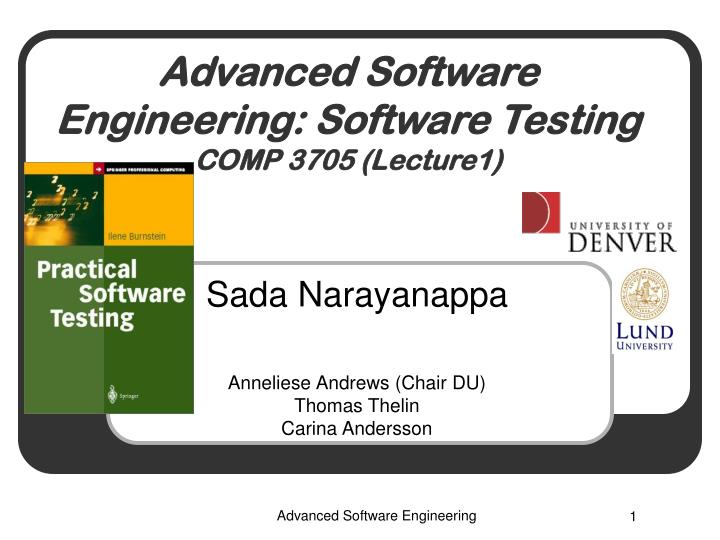advanced software engineering software testing comp 3705 lecture1