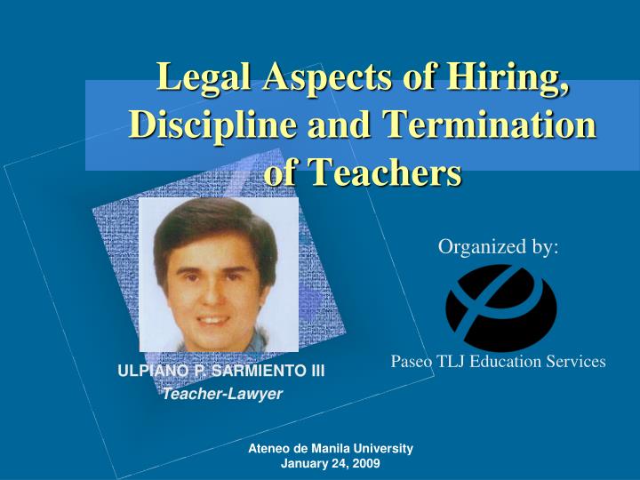 legal aspects of hiring discipline and termination of teachers