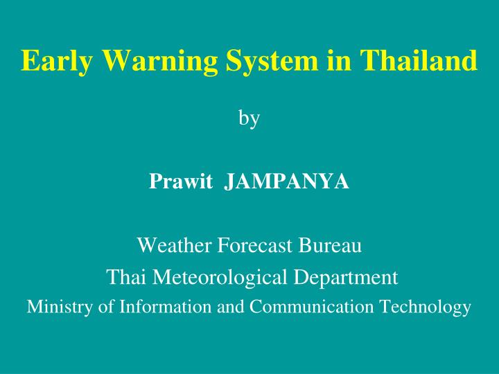 early warning system in thailand