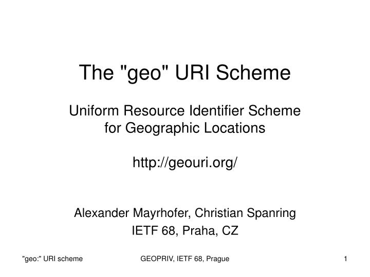the geo uri scheme uniform resource identifier scheme for geographic locations http geouri org