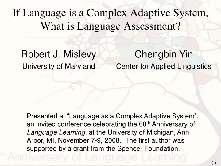 if language is a complex adaptive system what is language assessment