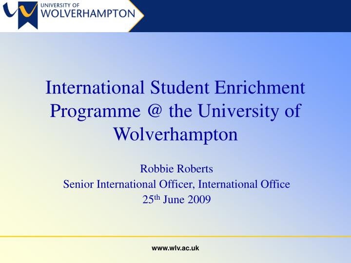 international student enrichment programme @ the university of wolverhampton