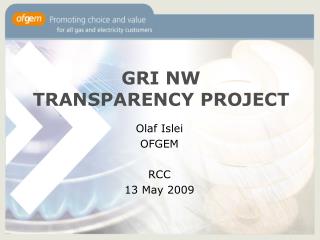 GRI NW TRANSPARENCY PROJECT