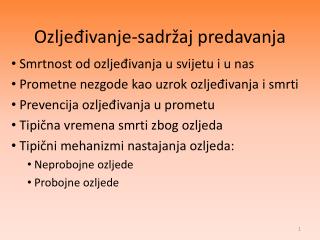 ozlje ivanje sadr aj predavanja