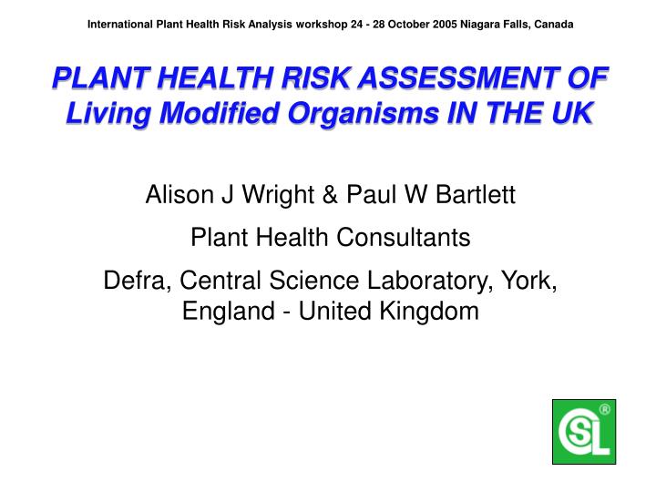plant health risk assessment of living modified organisms in the uk