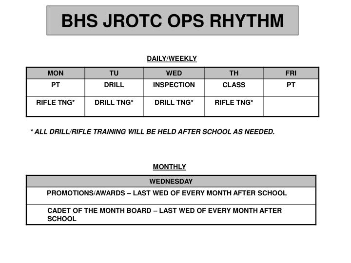 bhs jrotc ops rhythm