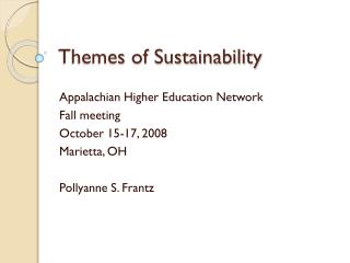 Themes of Sustainability
