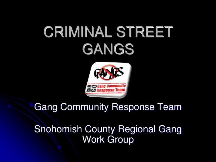 criminal street gangs