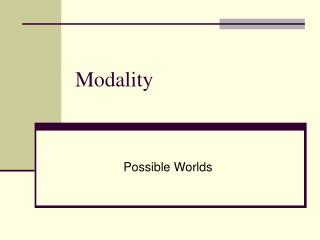 modality