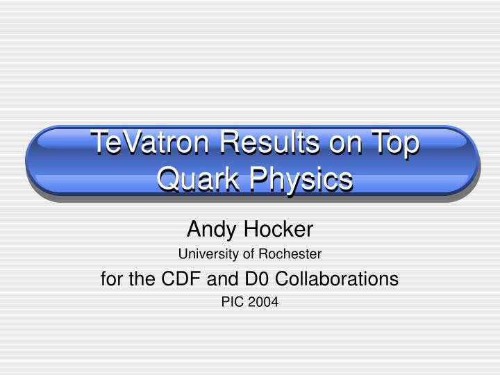 tevatron results on top quark physics