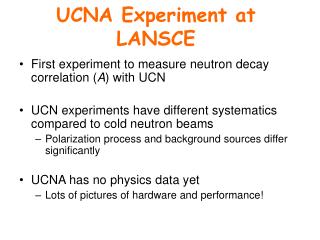 UCNA Experiment at LANSCE
