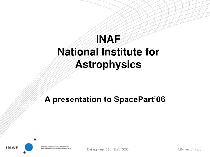 inaf national institute for astrophysics