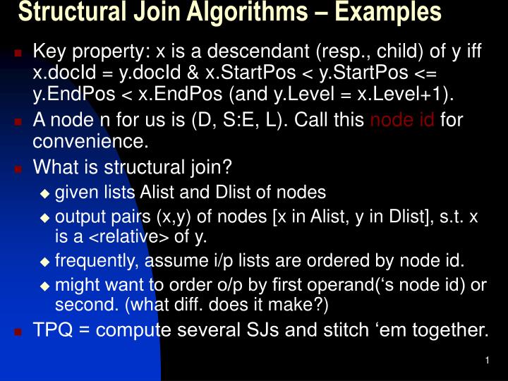 structural join algorithms examples