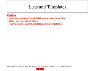 Lists and Templates