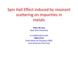 Spin Hall Effect induced by resonant scattering on impurities in metals