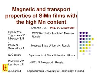 Magnetic and transport properties of SiMn films with the high Mn content