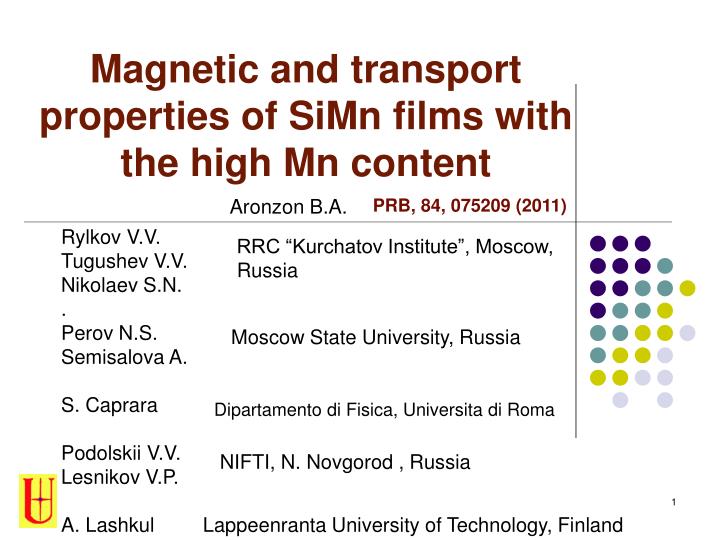 magnetic and transport properties of simn films with the high mn content