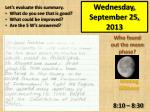 Wednesday, September 25, 2013 - slide 1