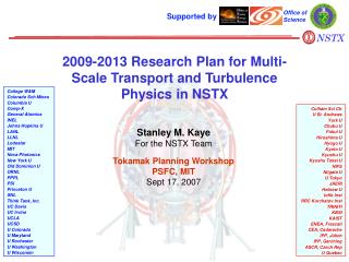 2009-2013 Research Plan for Multi-Scale Transport and Turbulence Physics in NSTX