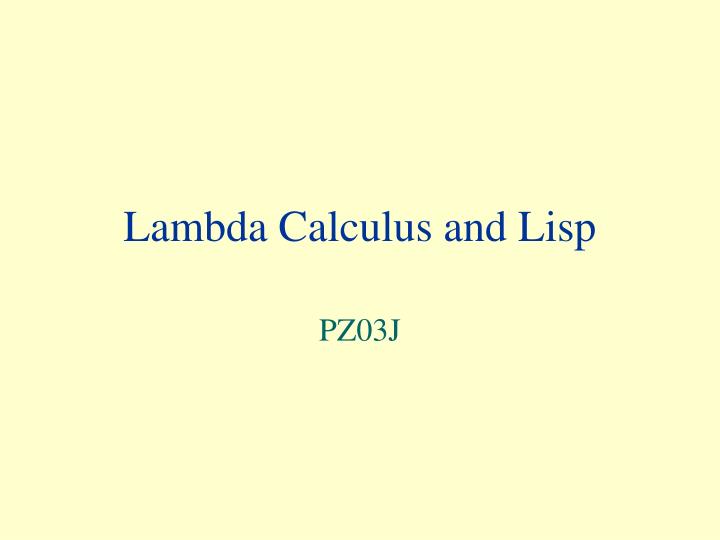 lambda calculus and lisp