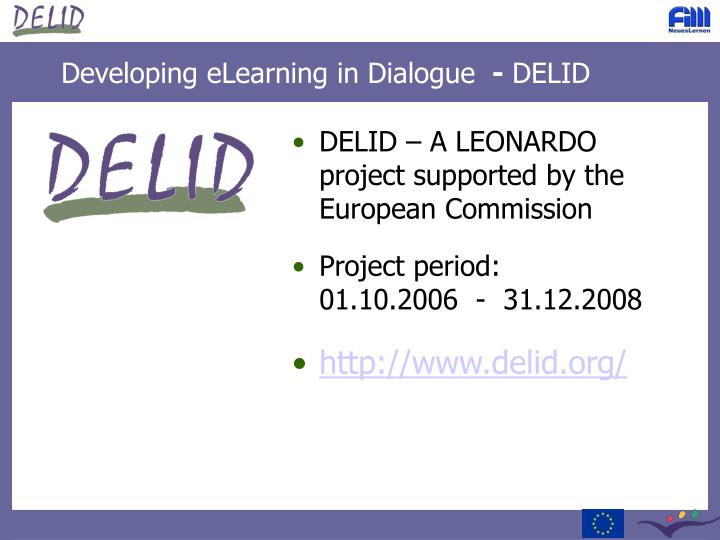 developing elearning in dialogue delid