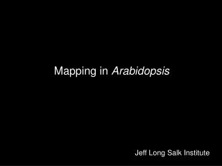 Mapping in Arabidopsis