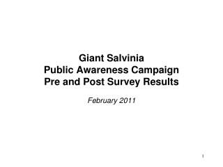 Giant Salvinia Public Awareness Campaign Pre and Post Survey Results