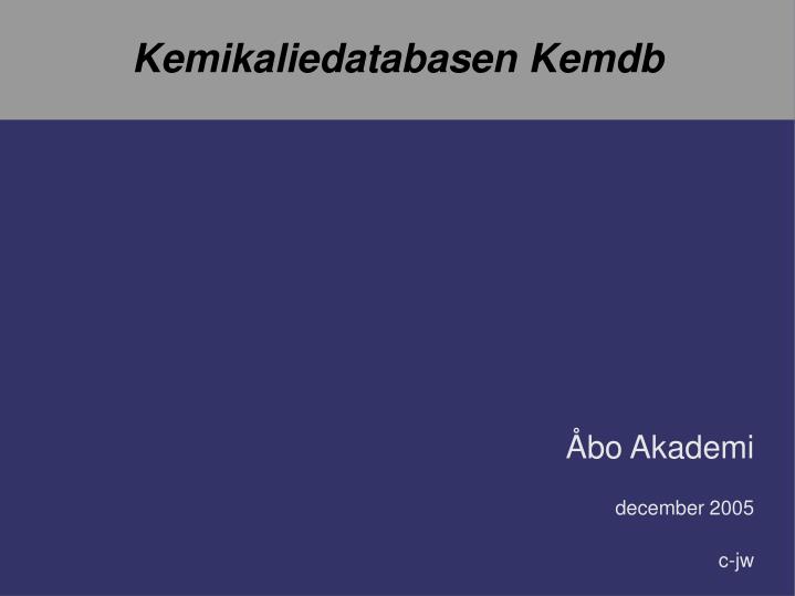 kemikaliedatabasen kemdb